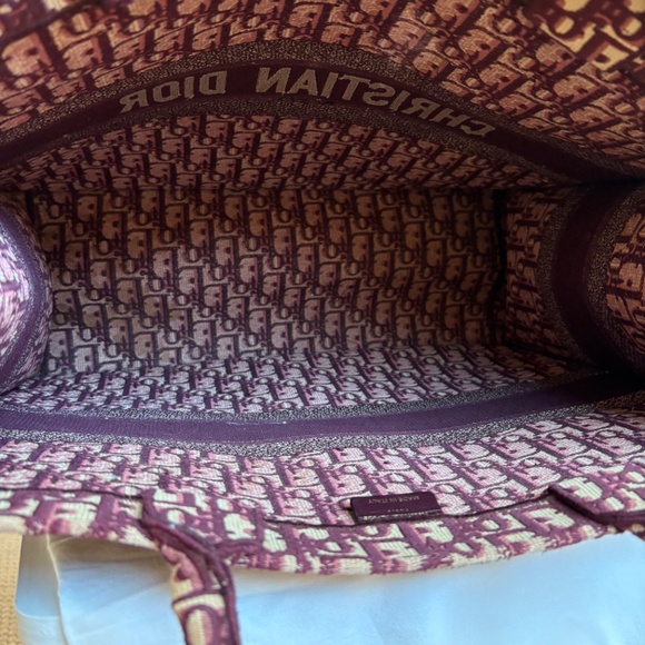 Dior Oblique Canvas Book Tote Bag- Burgundy- Large- MSRP $3,500 - Picture 7 of 12